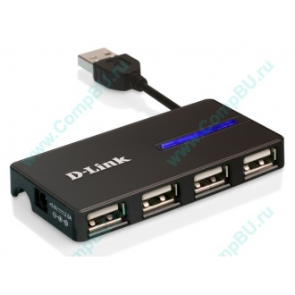 Карманный USB 2.0 концентратор D-Link DUB-104 в Томилино, USB хаб DLink DUB104 (Томилино)